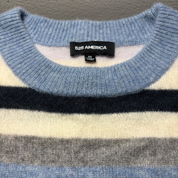 100% CASHMERE 525 America Striped Sweater XS - Picture 3 of 4